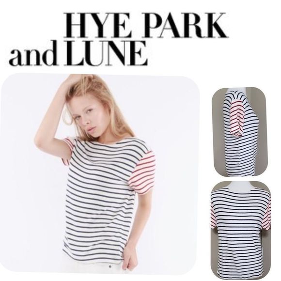 New Hye Park and Lune “Neptune” Premium Striped Casual T-Shirt Medium - Picture 1 of 8